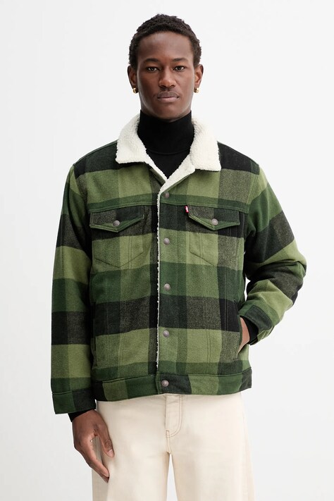 Levi's kurtka kolor zielony zimowa A6030