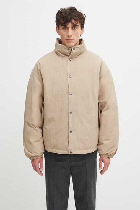 The North Face geacă de puf Redbox culoarea bej, de iarnă, NF0A8EGBBOX1