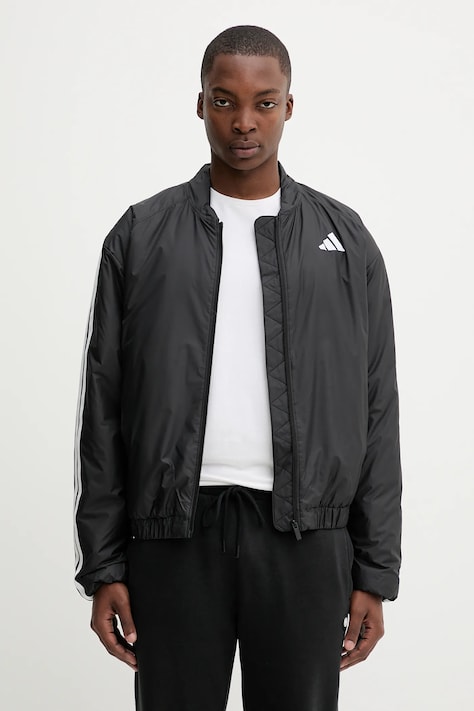 adidas kurtka bomber Essentials kolor czarny zimowa oversize JV5172