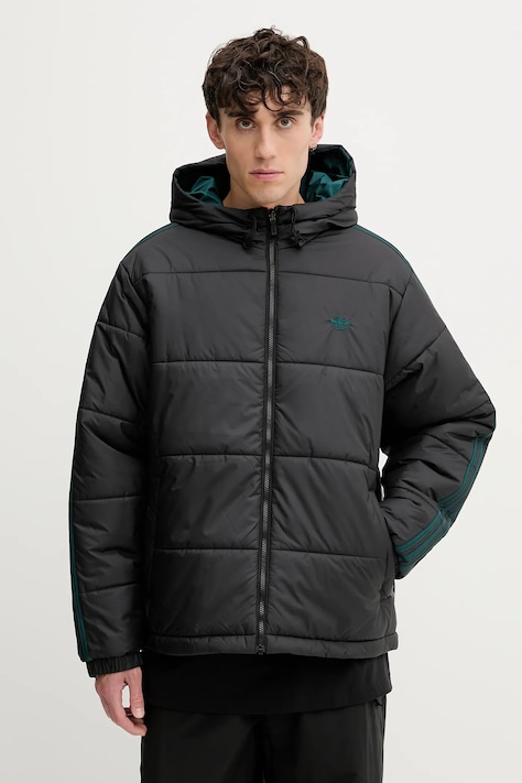 Двостороння куртка adidas Originals Adicolor колір чорний зимова JX6447
