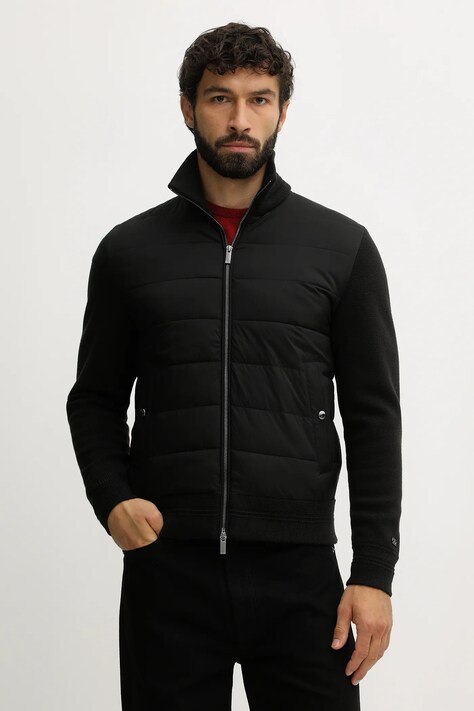 Tommy Hilfiger kurtka z dodatkiem wełny kolor czarny przejściowa MW0MW40774