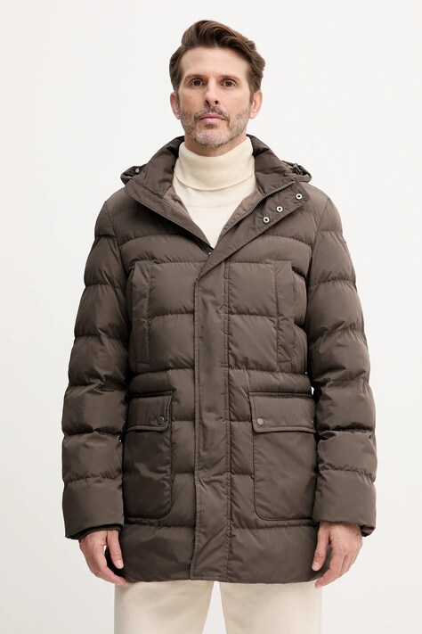 Bunda Geox LEITAN hnědá barva, zimní, M5628B T3266