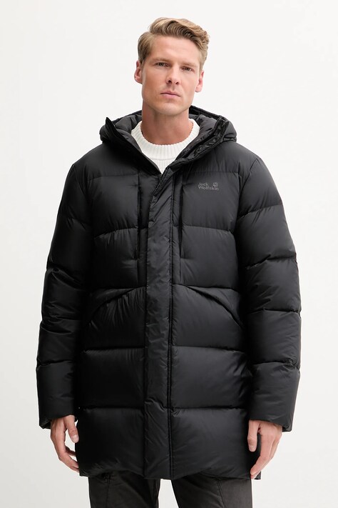 Jack Wolfskin kurtka puchowa ICY HILL kolor czarny zimowa A65049
