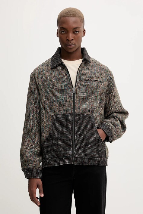 Яке с вълна Desigual RUSTIC FABRIC в черно преходен модел 25WMEW11