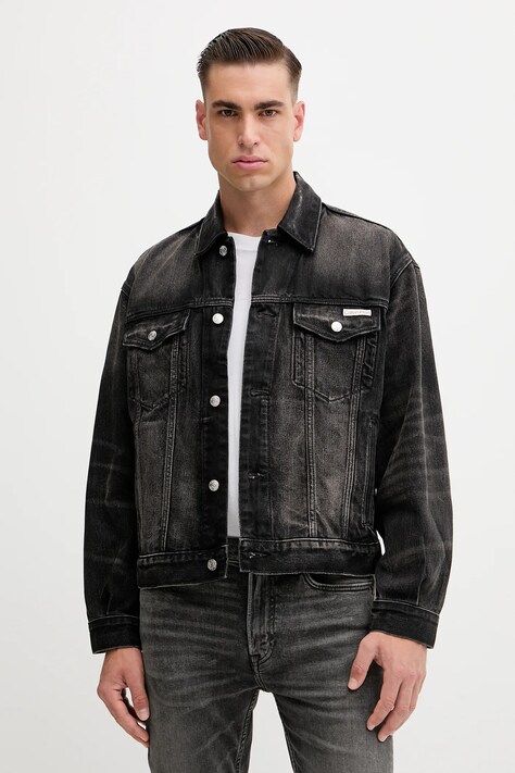 Calvin Klein Jeans giacca di jeans colore nero  LV04RD707G