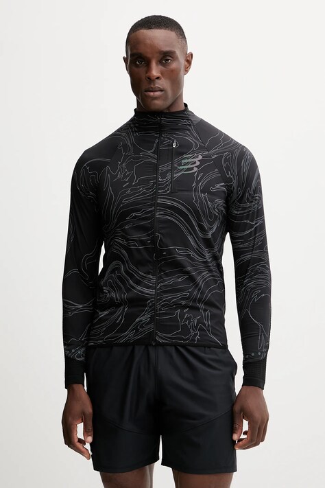 Compressport kurtka treningowa Hurricane Windproof kolor czarny przejściowa AJVM110
