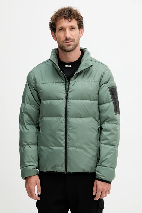 BOSS Green geacă de puf culoarea verde, de tranziție, 50544322