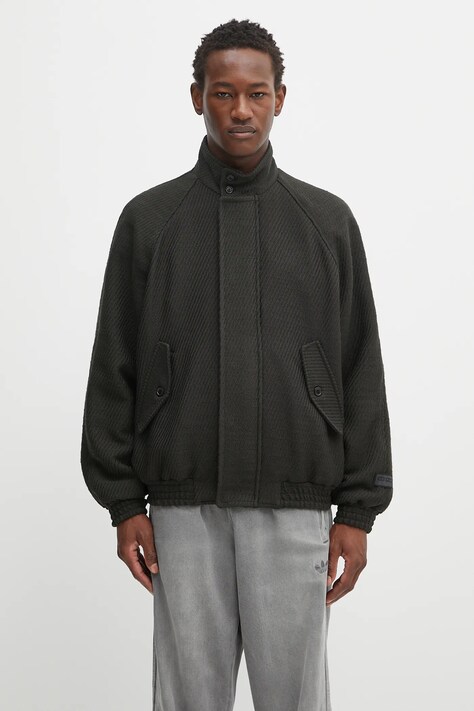 Vlněná bunda Kenzo Harrington Blouson zelená barva, přechodná, FF65BL1539PM