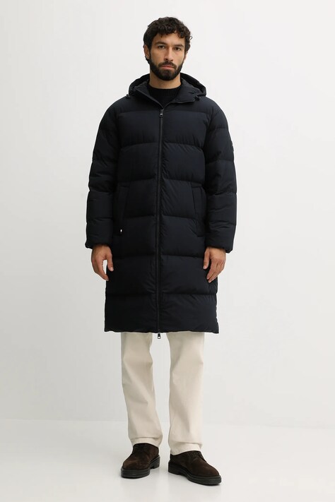 Tommy Hilfiger kurtka puchowa kolor granatowy zimowa MW0MW40628