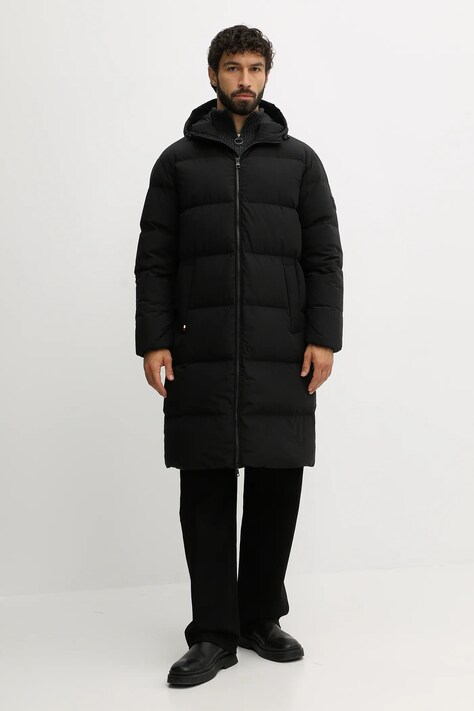 Péřová bunda Tommy Hilfiger černá barva, zimní, MW0MW40628