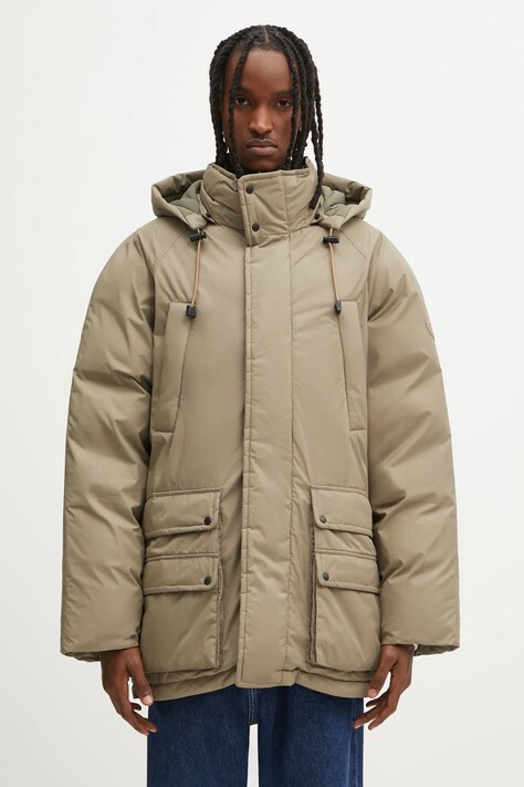 Dvostranska jakna Napapijri A-Gail parka siva barva, NP0A88YWN1T1