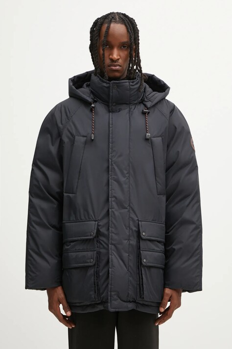Dvostranska jakna Napapijri A-Gail parka črna barva, NP0A88YW9411