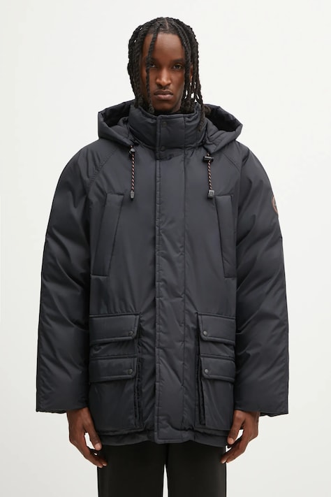 Dvostranska jakna Napapijri A-Gail parka črna barva, NP0A88YW9411