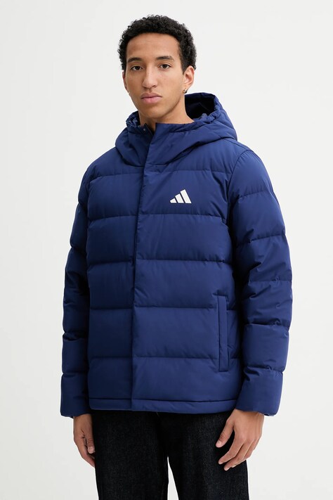 Μπουφάν με επένδυση από πούπουλα adidas Helionic χρώμα: μπλε, JX0581
