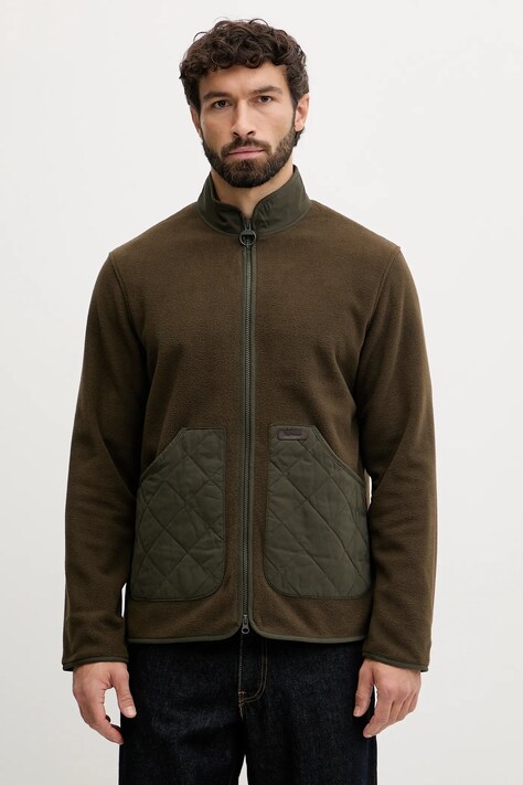 Barbour bluza polarowa LOWICH męska kolor zielony gładka MFL0211