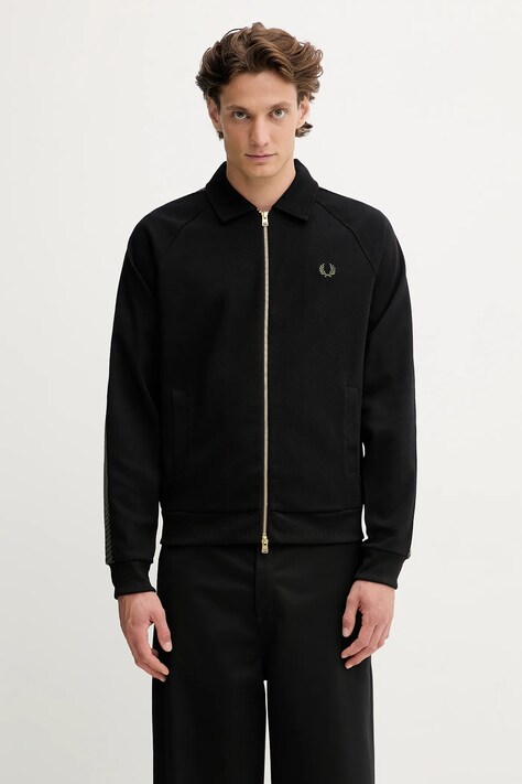 Fred Perry bluza męska kolor czarny z aplikacją J1318