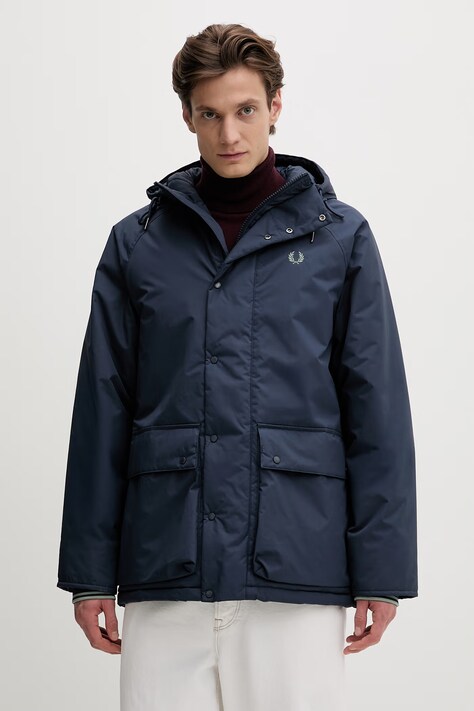 Fred Perry kurtka kolor granatowy zimowa J8519