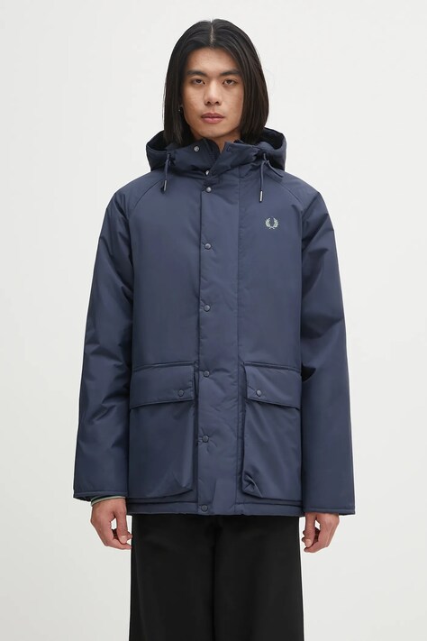Fred Perry kurtka kolor granatowy zimowa J8519