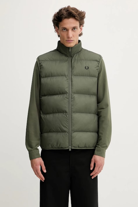 Fred Perry bezrękawnik kolor zielony przejściowy J8522