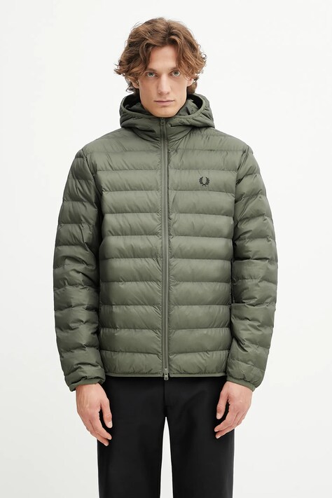 Fred Perry kurtka kolor zielony przejściowa J8553