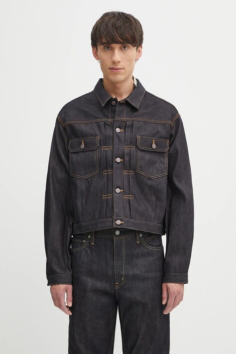 Visvim denim jacket ss 101x jkt navy blue color 125105006001