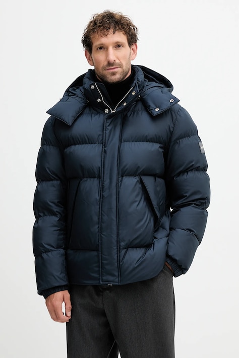 Bunda BOSS tmavomodrá farba, zimná, oversize, 50551599