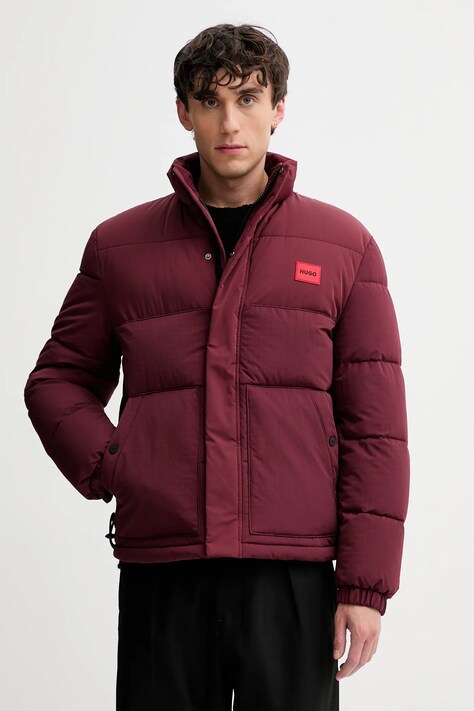 HUGO geacă culoarea bordo, de iarnă, 50547887