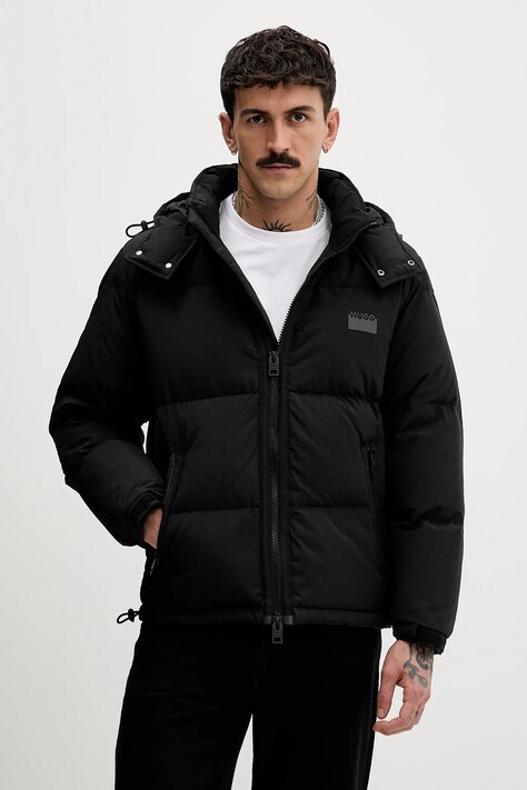 HUGO geacă de puf culoarea negru, de iarna, 50549236