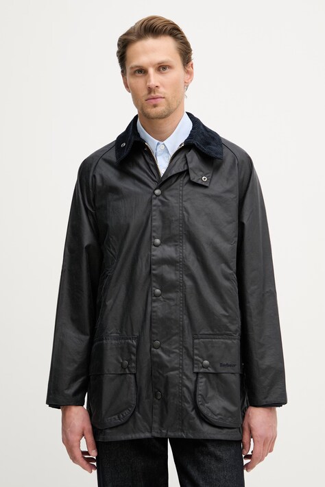 Barbour rövid kabát Beaufort Wax Jacket sötétkék, MWX0017NY91