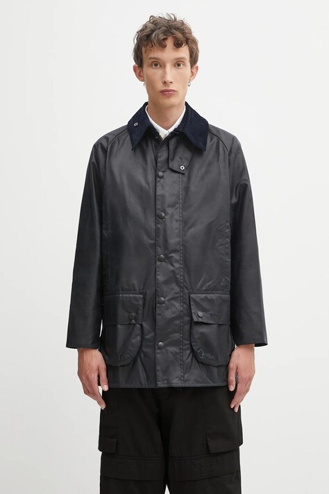 Barbour rövid kabát Beaufort Wax Jacket sötétkék, MWX0017NY91