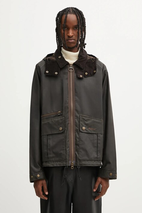 Barbour kurtka Re-Engineered Bardon Spey Wax Jacket kolor zielony przejściowa MWX2482OL71