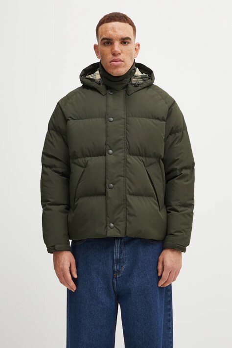 Barbour kurtka puchowa OS Down Transport Puffer Jacket kolor zielony zimowa oversize MQU1799SG71