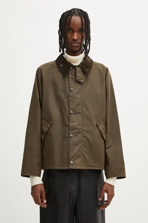 Barbour kurtka OS Transport Wax Jacket kolor zielony przejściowa MWX1678SN91