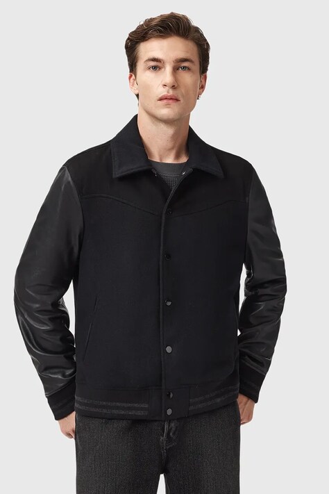 AllSaints kurtka skórzana ENDLETON kolor czarny przejściowa M012LC