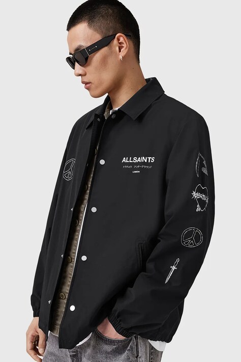 AllSaints kurtka ORBITAL kolor czarny przejściowa M003OD
