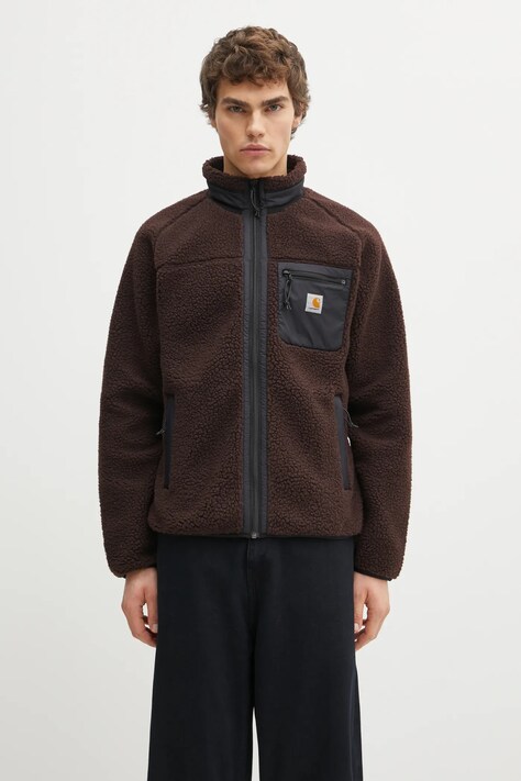 Carhartt WIP bluza polarowa Prentis Liner męska kolor brązowy gładka I035696.3ANXX