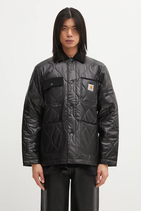 Bunda Carhartt WIP Oscar Chore Liner čierna farba, prechodná, I035366.89XX
