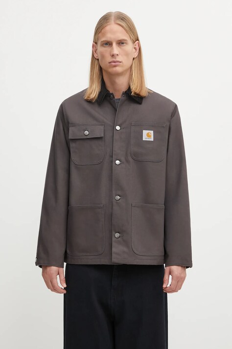 Хлопковая куртка Carhartt WIP Michigan Coat цвет серый демисезонная I015261.3CL01