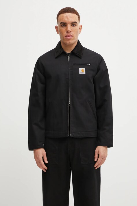 Bavlněná bunda Carhartt WIP Detroit Jacket černá barva, přechodná, I015264.0