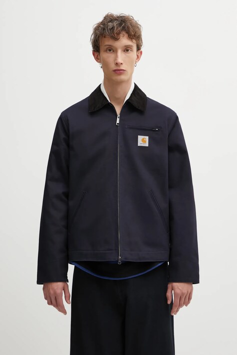 Carhartt WIP kurtka bawełniana Detroit Jacket kolor granatowy przejściowa I015264.0DI01