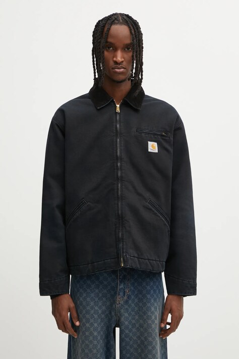 Carhartt WIP kurtka bawełniana OG Detroit Jacket kolor czarny przejściowa I035614.00E4O