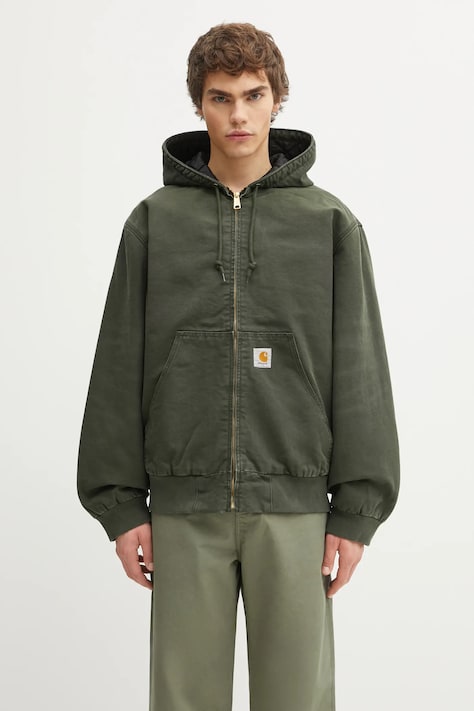 Carhartt WIP kurtka bawełniana OG Active Jacket kolor zielony przejściowa oversize I035891.494O