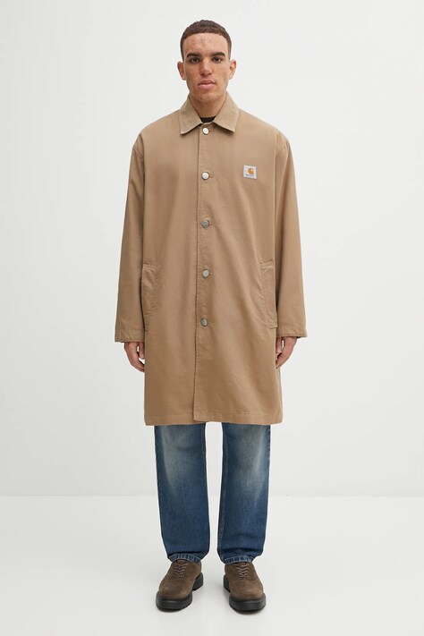 Carhartt WIP kurtka jeansowa Webster Coat kolor beżowy przejściowa I035618.3AF02