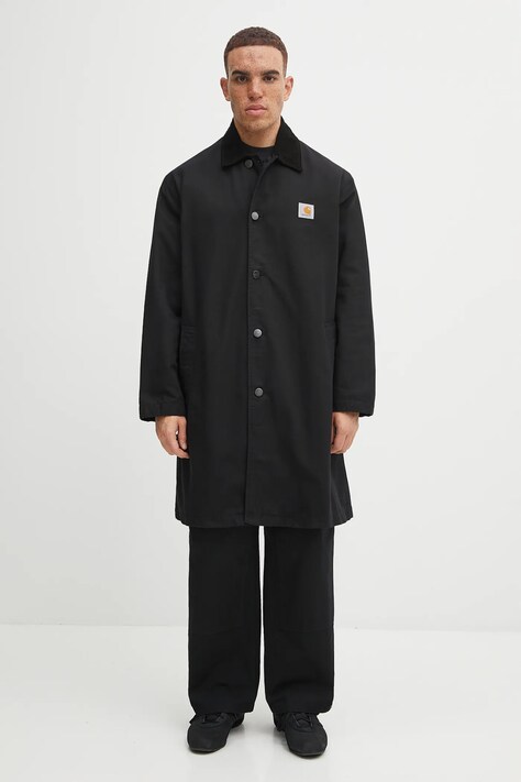 Carhartt WIP kurtka bawełniana Webster Coat kolor czarny przejściowa I035618.0