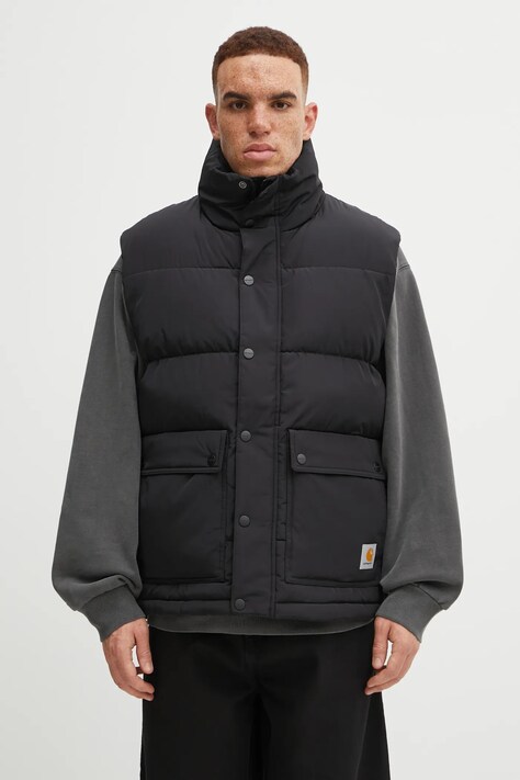 Carhartt WIP bezrękawnik Brent Vest kolor czarny zimowy I035362.89XX