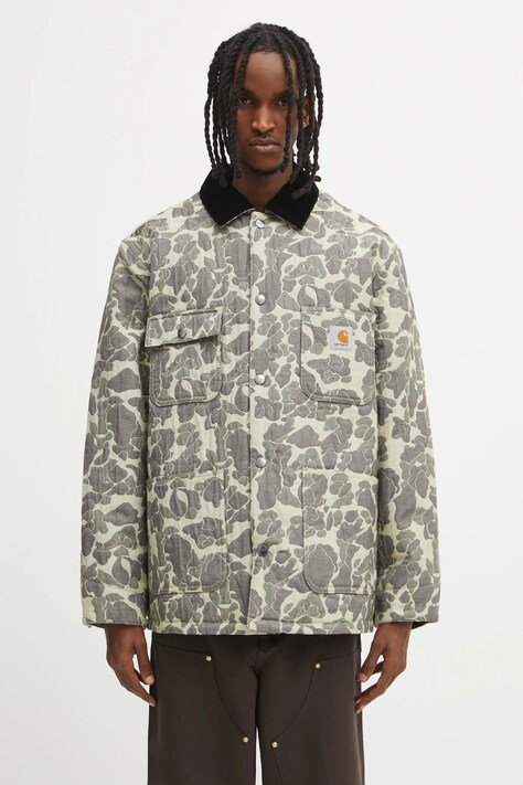 Carhartt WIP kurtka Tapestry Chore Coat kolor zielony przejściowa oversize I035329.3CKXX