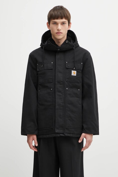 Carhartt WIP parka bawełniana Ambel Coat kolor czarny przejściowa I035616.0
