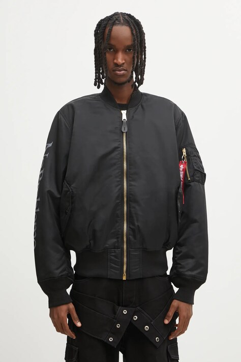 No Problemo kurtka bomber dwustronna Alpha Industries No War MA-1 kolor czarny przejściowa NP7113504