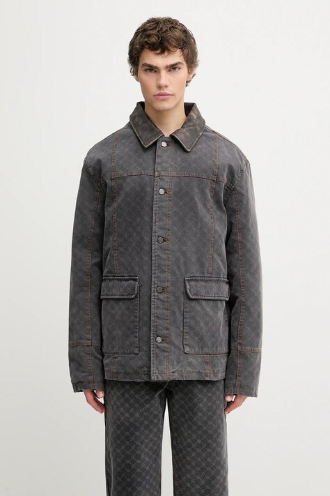 Bavlnená bunda Daily Paper Monogram Workwear šedá farba, prechodná, 2523035