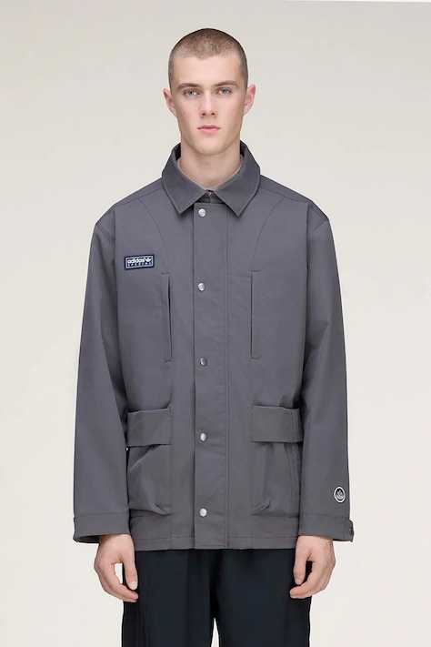 adidas Originals kurtka Merkland Spzl J kolor szary przejściowa oversize KA1328